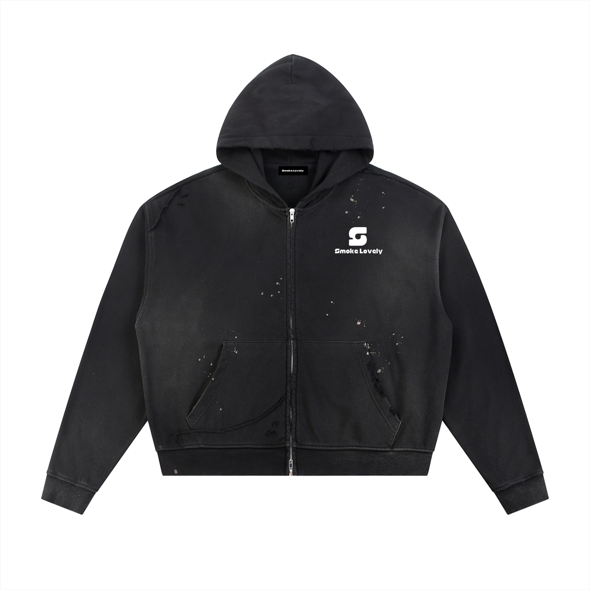 Smoke lovely Sun Fade Fleece Zip Hoodie