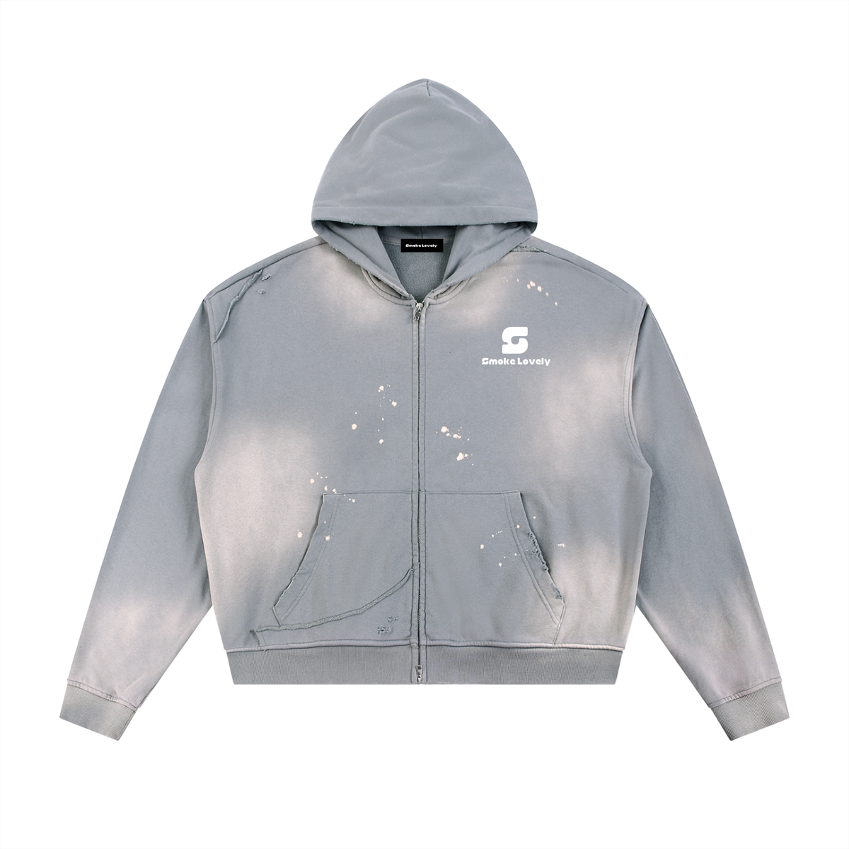 Smoke lovely Sun Fade Fleece Zip Hoodie