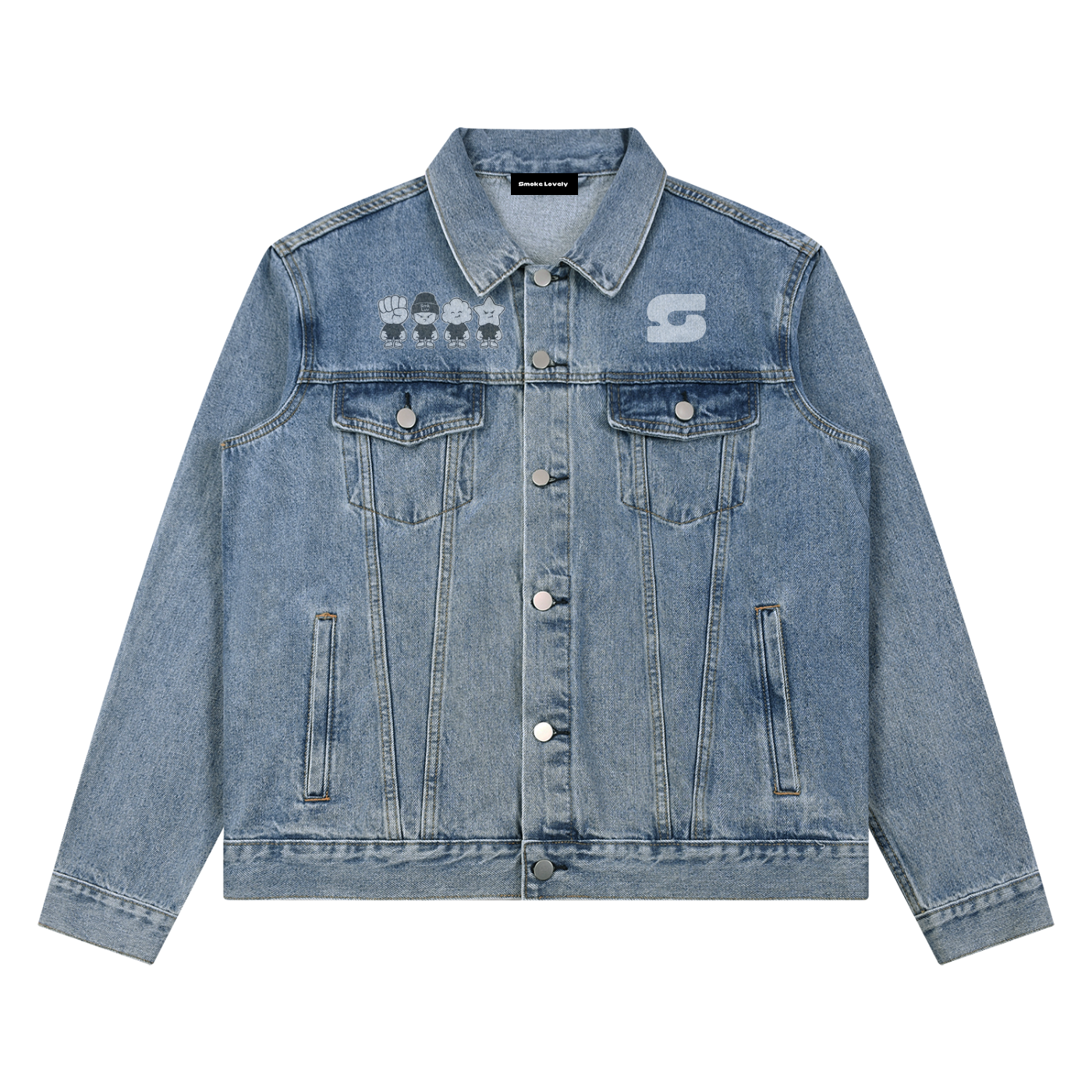 Smoke Lovely Vintage Wash Denim Jacket