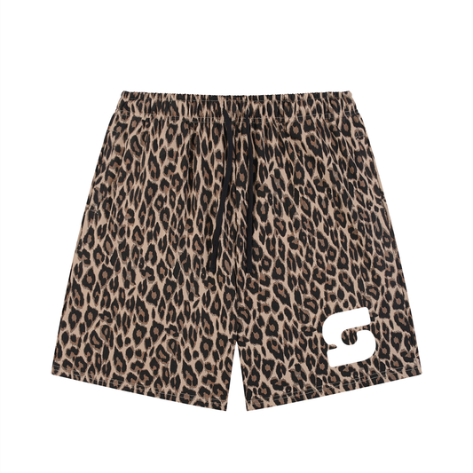 Smoke Lovely Leopard Drawstring Shorts